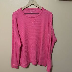 American Eagle Vibrant Pink Knit Top